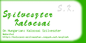 szilveszter kalocsai business card